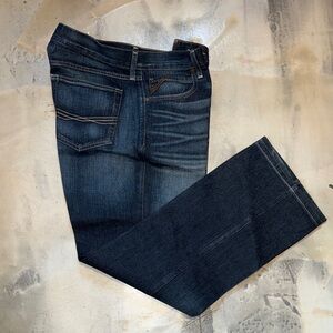 Ariat M5 Slim Straight Jeans | 34x32 | Dark Wash | HEAVILY STARCHED